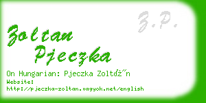 zoltan pjeczka business card